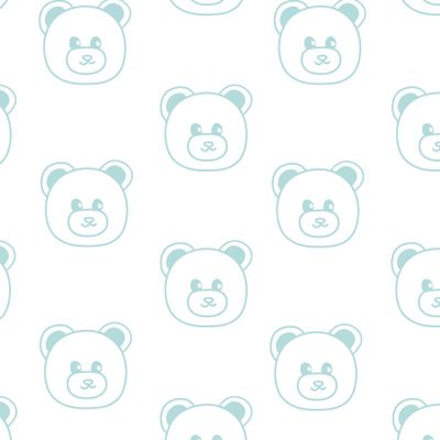 Мордочки медведей на белом