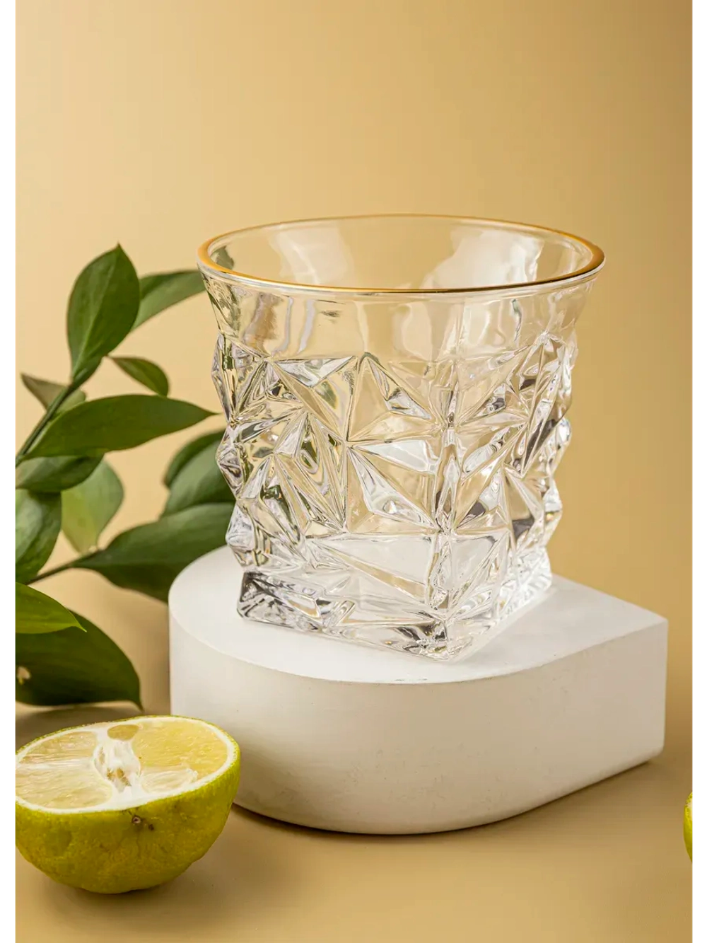 Набор бокалов кристалл, 300 мл. 6 шт. с золотой каймой