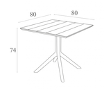 Стол пластиковый Siesta Contract Paris Table 80, темно-серый