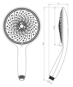 Лейка душевая Lemark LM0816C, 6-функциональная
