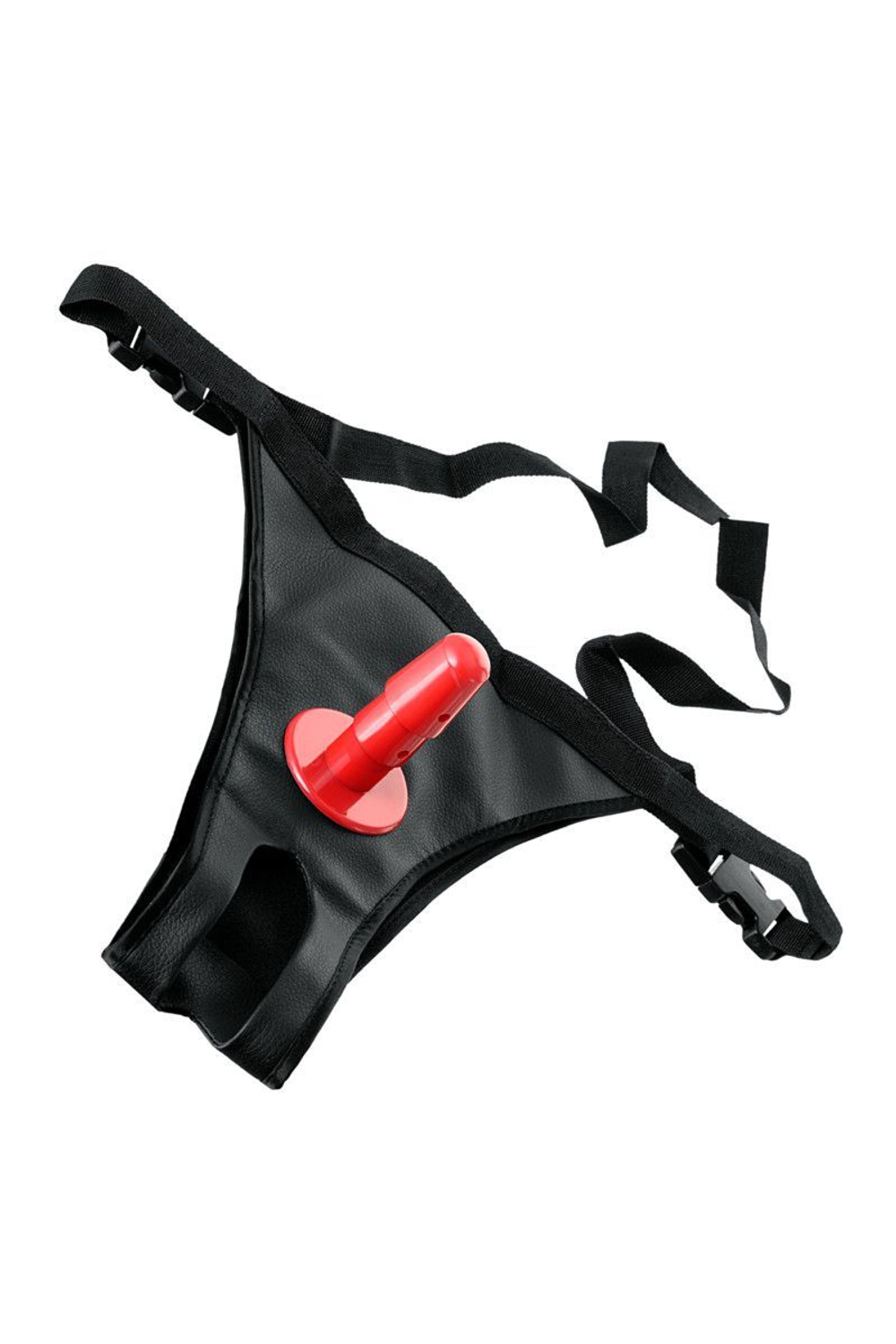 Поясной страпон с насадкой для двойного проникновения - 19 см. (Цвет: телесный)