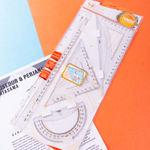 Набор линеек Deli "Pioneer" (угольник .2 шт, линейка 30 см,транспортир)