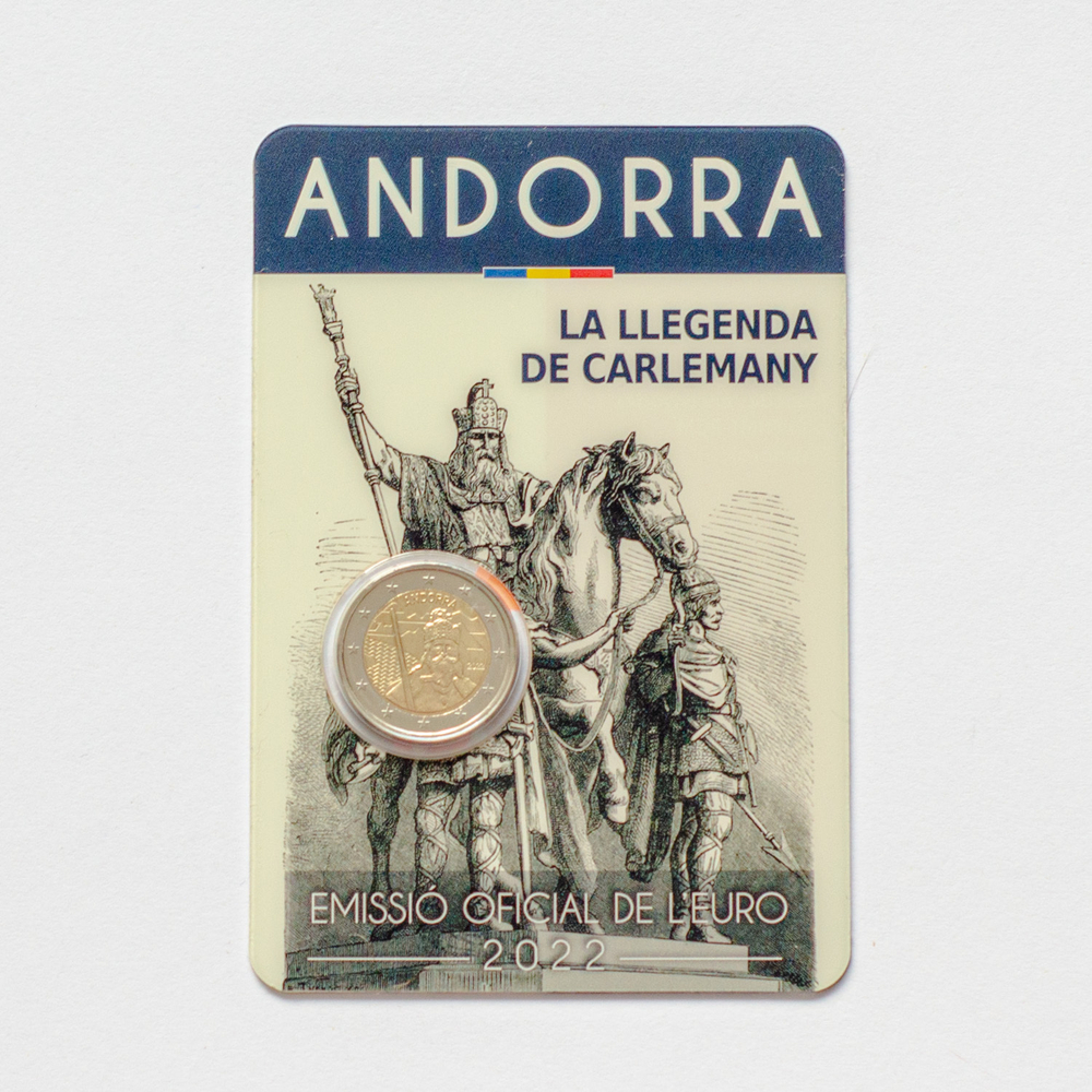 Andorra 2 Euro 2022: Charles the Great (747 - 814), King of Franks, King of Lombards, Emperor of Romans