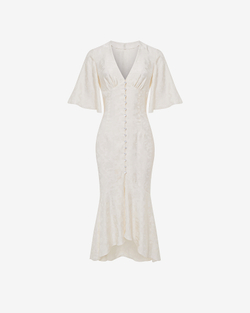 Платье миди из вискозы со струящимися рукавами