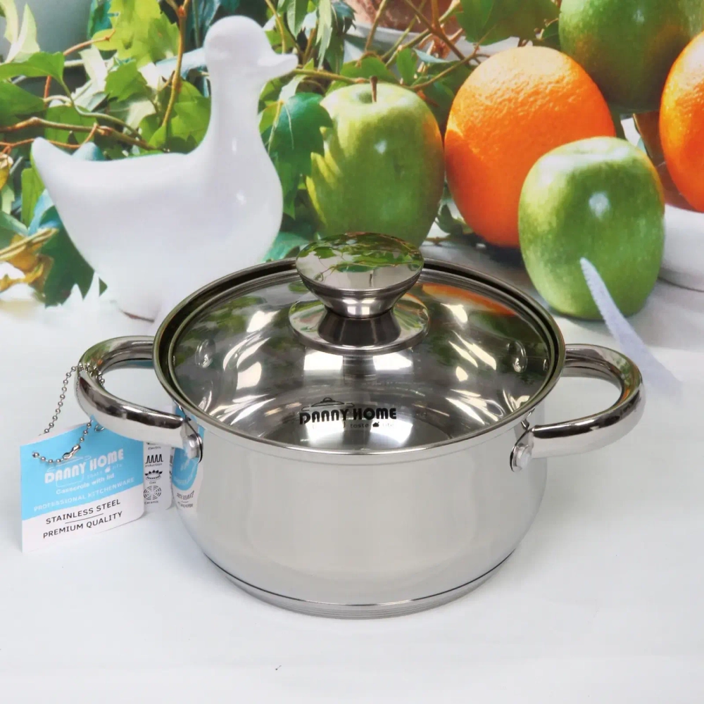 Набор посуды из нержавеющей стали EMMA 3 предмета (3 кастрюли 1,9л, 3,6л, 6,1л), DH12-3