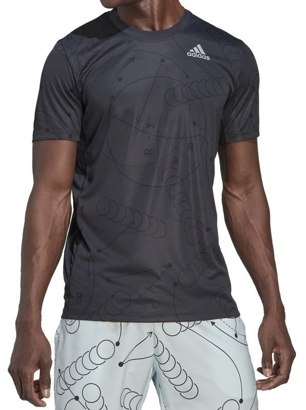 Футболка мужская теннисная Adidas Club Graphic Tennis Tee - carbon