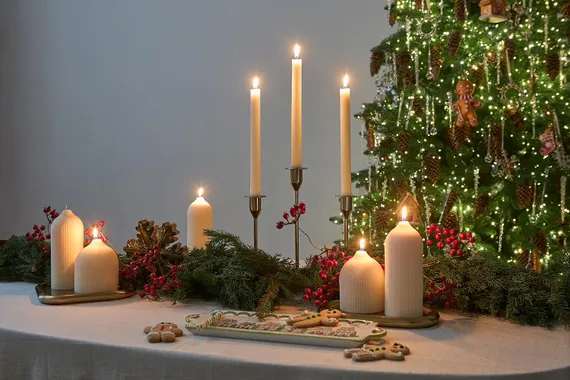 Свеча декоративная молочно-белого цвета из коллекции edge, 10,5 см