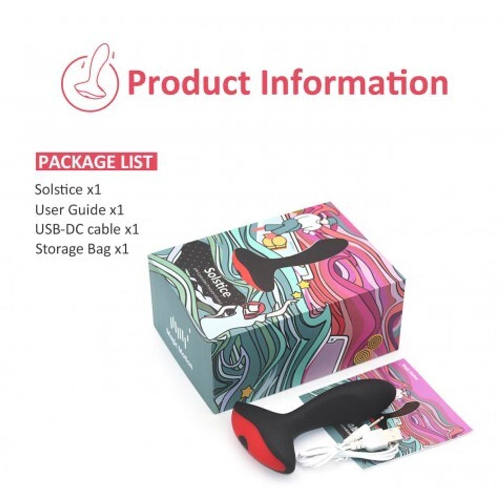 Массажер простаты с дистанционным управлением Solstice, 9.9х3.3 см