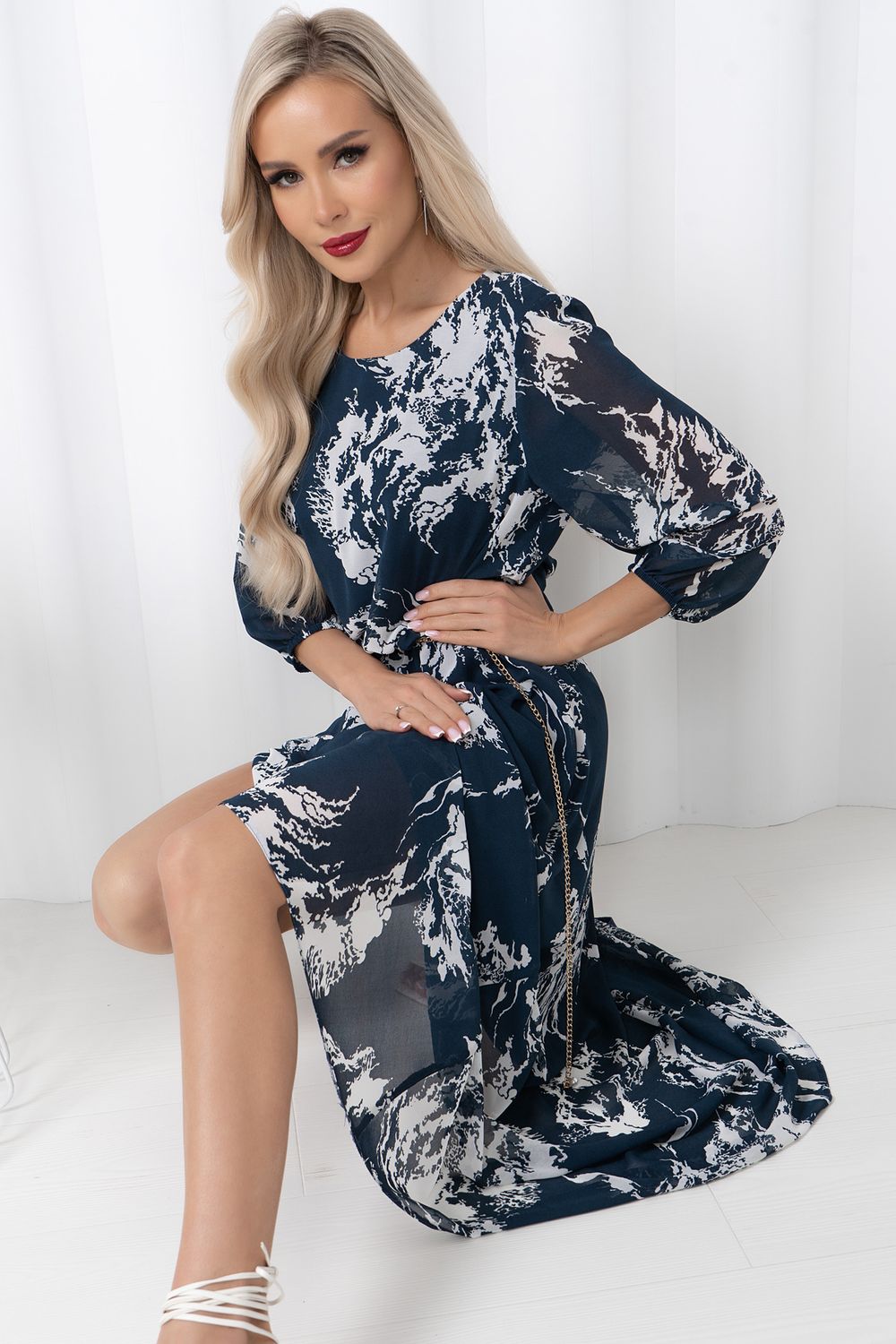 Платье Софитель (синий)-46р-р Р11-1209/5 Nikol