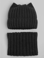 Шапка для девочки зимняя и снуд с ушками