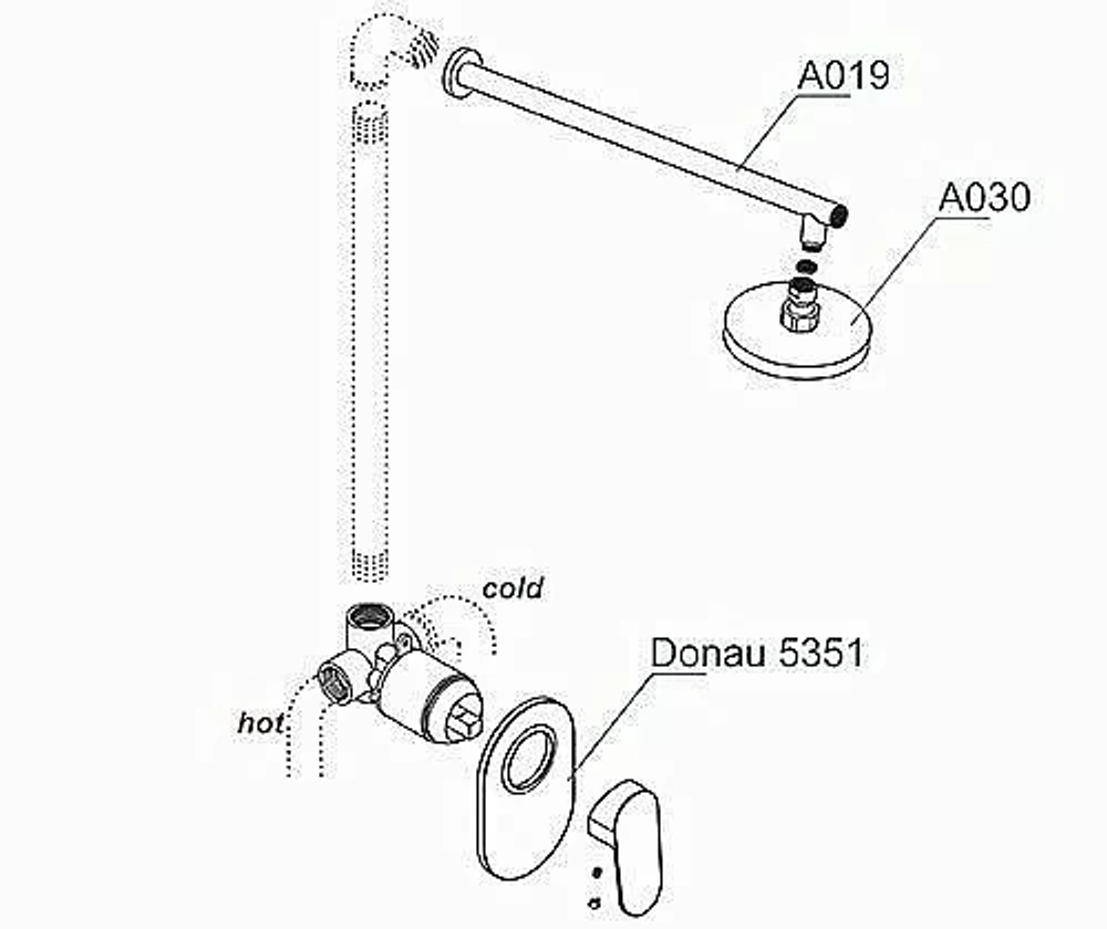 Душевая система WasserKRAFT Donau 5300 A12030