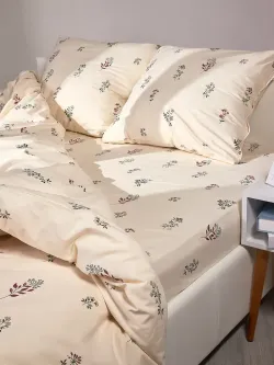 Простынь на резинке перкаль Сказка "Гербарий Эко" 160x200 см