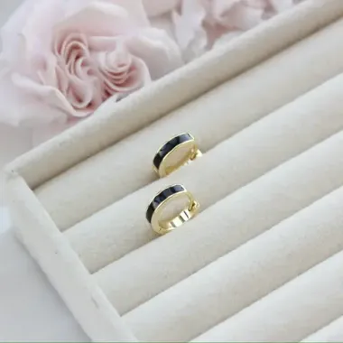 Швензы Конго с черной эмалью 14*4 мм, позолота, Ш032