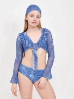 купальник раздельный 3 в 1 с накидкой и повязкой на голову