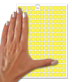 Светло-желтые квадратные виниловые наклейки для маркировки Policomprint М14, 10х10 мм. 352 шт.