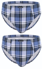 Набор из 2 клетчатых трусов-слипов Gentlemen (Размер: XL) (Цвет: серый с голубым)