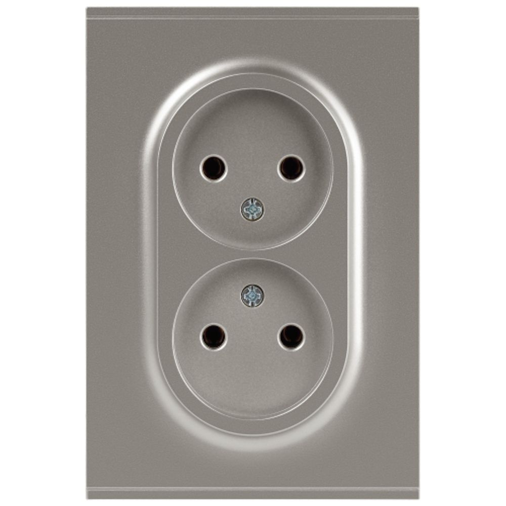 Розетка ЭРА Arktik 16-2107-07 без заземления двойная 2X2P 16А-250В титан | Эра Arktik