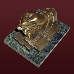 Сувенирная статуэтка Денег нет. Вель. Бронза литье, натуральный камень. Подарок бухгалтеру