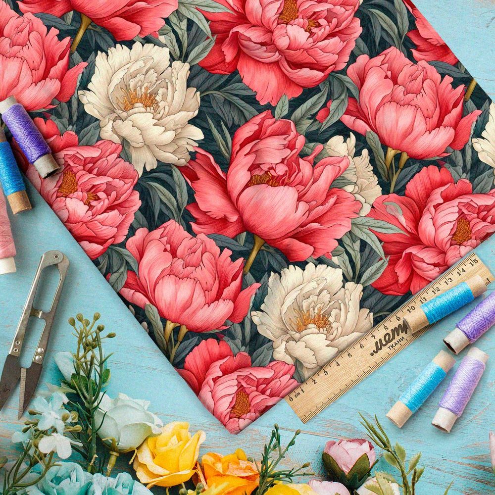 Ткань премиум дюспо пестрая мозаика