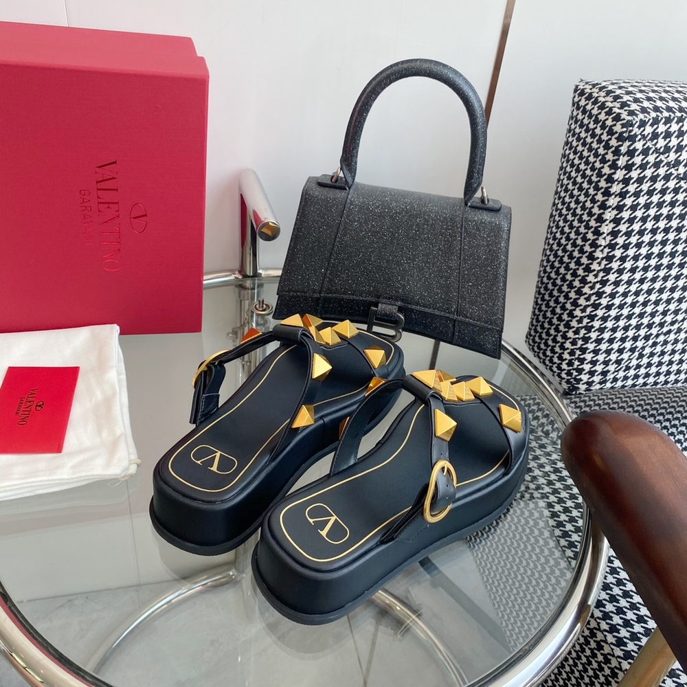 Valentino Roman Stud Slide Sandal