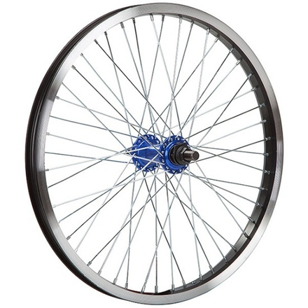 Колесо 20" переднее для BMX, двойной алюм.обод 48 отв, втулка SF-B17F аллюм., гайка 14мм ось, пром п