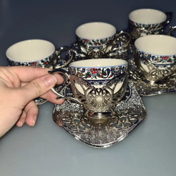 Кофейный сервиз "Традиционный" на 6 персон с блюдцами/ZAMAK. Турция