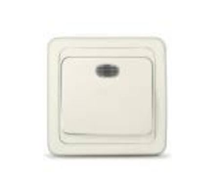 Выключатель одноклавишный с подсветкой "UNIVersal" серия "Валери", с/у, 10А, 220В, "слоновая кость"