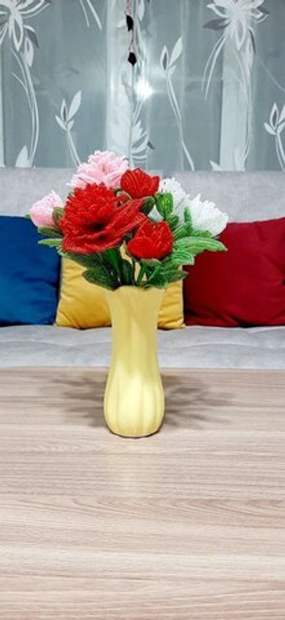 Пионы из бисера 29см