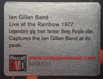 Ian Gillan Band / Live At The Rainbow 1977 (DVD)