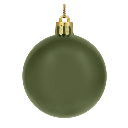 СНОУ БУМ Набор шаров 6шт 6см пластик, темно-зеленый, 26-225