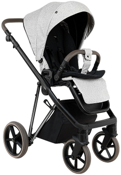 Детская коляска Roan Sol Vintage Luxury 2.0 3 в 1 с автокреслом Tutis Elo Lux EduSky Black PIX/50/L Pixel/Light/Black/руч.Cappuccino