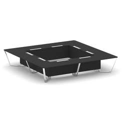 Steel Meet Стол переговорный квадратный MFK-PR.B.SP-20K2 Черный/МДФ Ультраматт Черный/Нержавеющая ст