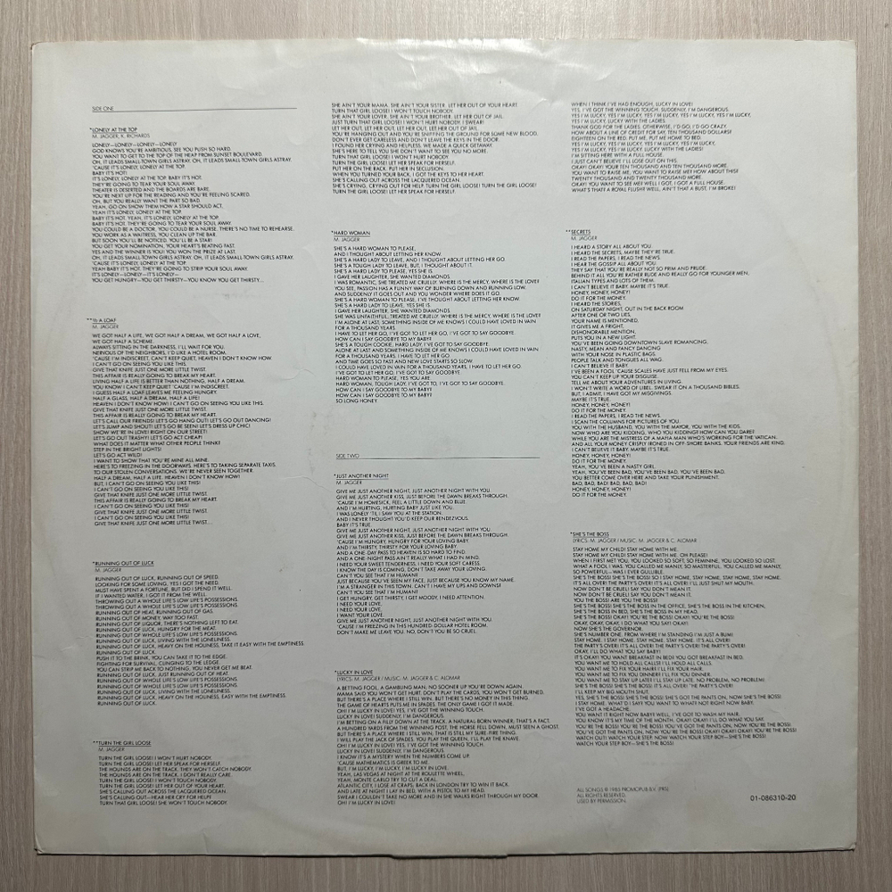 Mick Jagger - She's The Boss (Европа 1985г.)