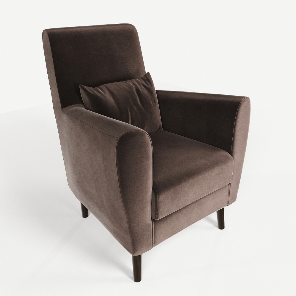 Кресло мягкое Грэйс Z-4 (Коричневый) на высоких ножках с подлокотниками в гостиную, офис, зону ожидания, салон красоты.