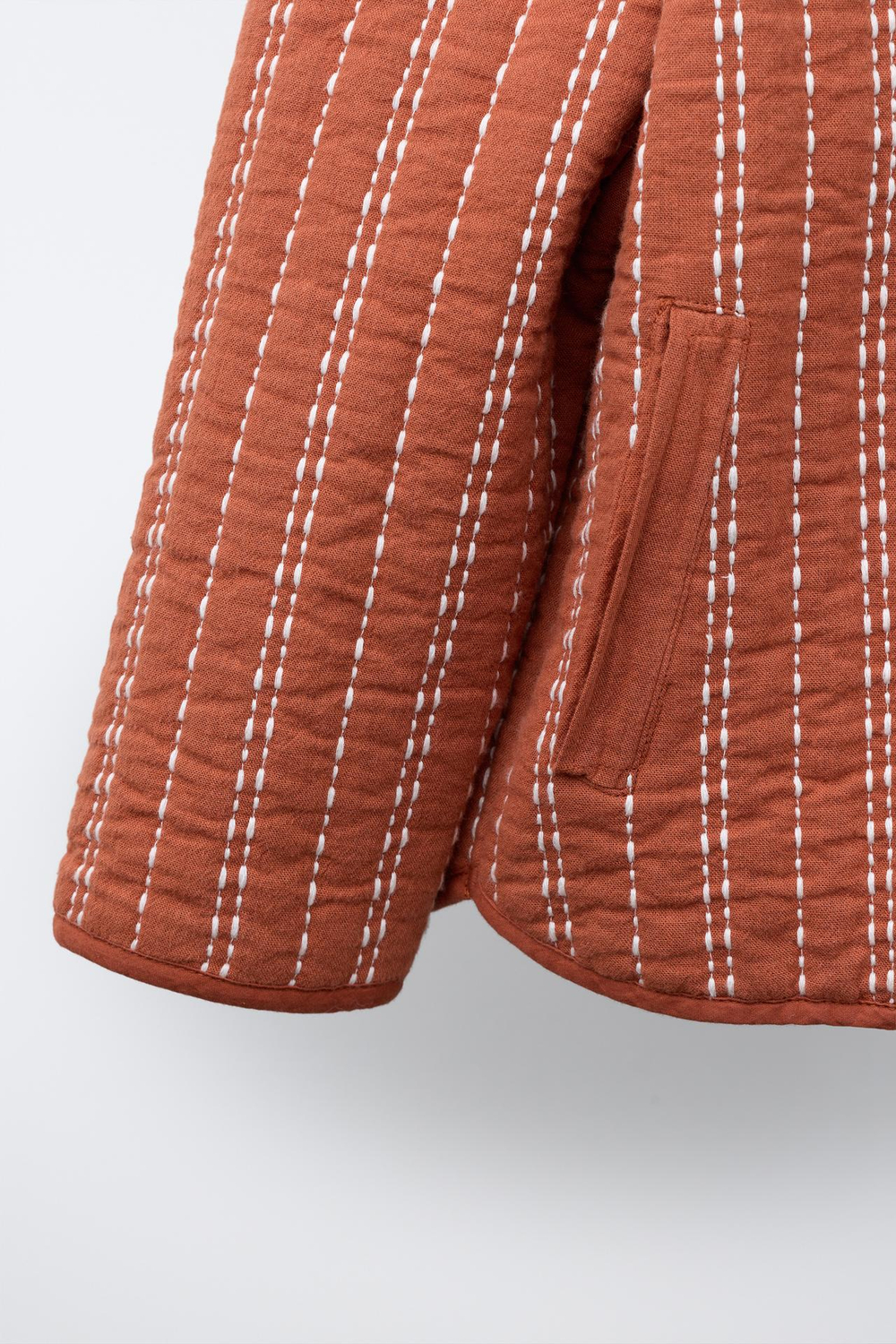 ZARA КУРТКА С ВЫШИВКОЙ, ЧЕРЕПИЧНЫЙ