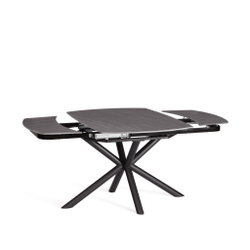 Стол обеденный Winston/Винстон столешница керамика (матовая) /опоры металл, темно-серый/черный, (120+30+30)x80x75(+1) см