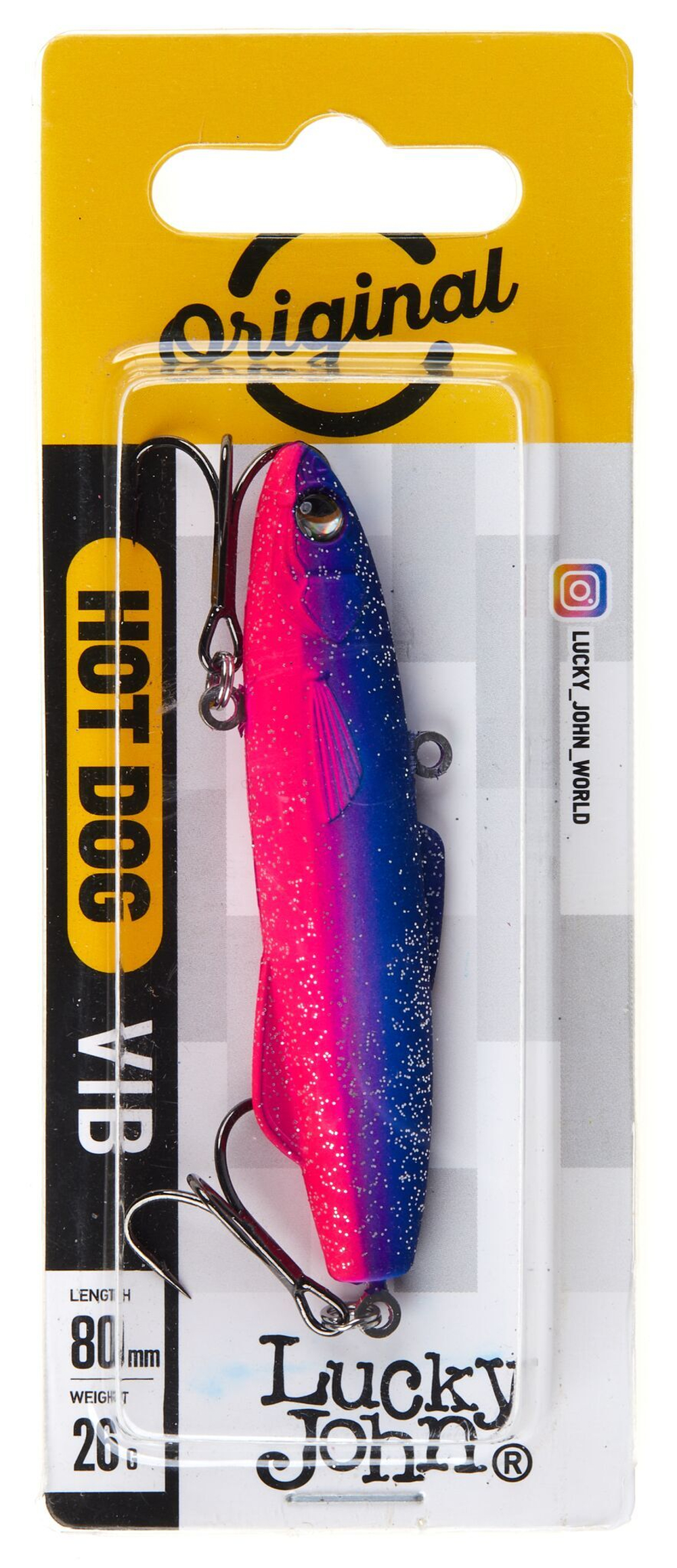 Воблер вертикальный Lucky John HotDog VIB 80, цвет 005