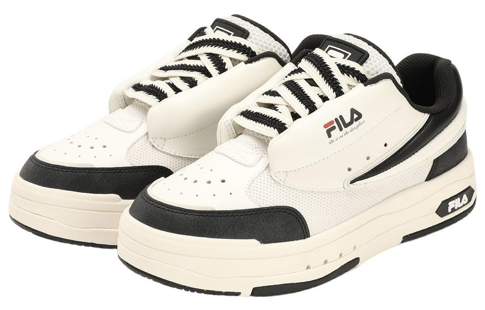 FILA Fila MIX casual and comfortable non-slip wear-resistant low-cut sports casual shoes men's black and white