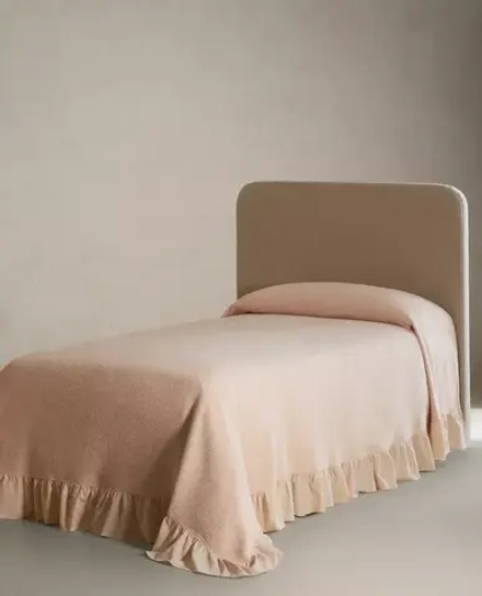 ZARA HOME ДЕТСКОЕ ПОКРЫВАЛО С ОБОРКАМИ, РОЗОВЫЙ