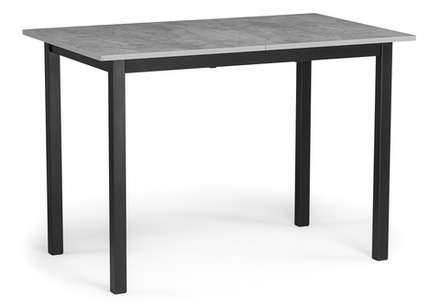 Стол деревянный Woodville Аркон 110(130)х68х75 бетон, черный, ножки черные