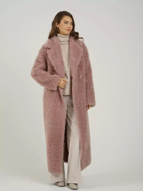 Шуба чебурашка искусственная тедди, розовая, SilverFox