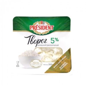 ТВОРОГ ДОМАШНИЙ РАССЫПЧАТЫЙ 5% 200ГР PRESIDENT