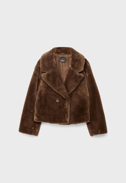 STRADIVARIUS Шуба из искусственного меха, коричневый