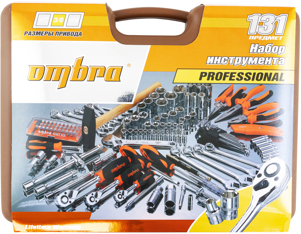 OMT131S (OMT131S18) Набор инструмента универсальный 1/4", 3/8" и 1/2"DR, 131 предмет