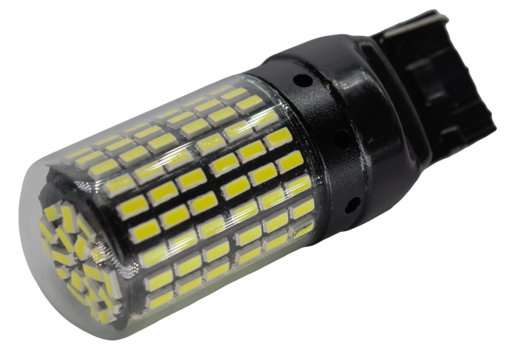 Светодиод 12V T20\ 100SMD 3014 YELLOW 22W в стекл колбе 12-24v (1конт безцок 7440) (кт2шт) #S0050-Y