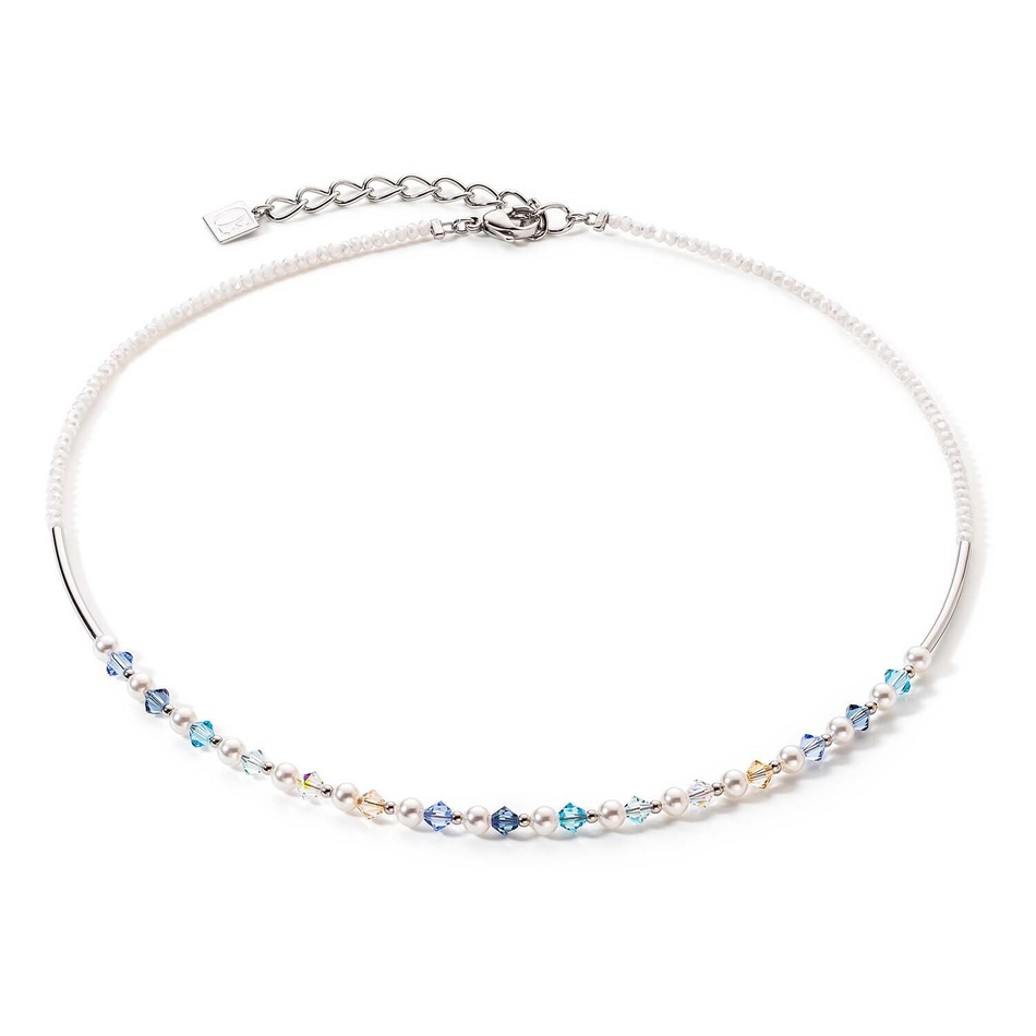 Колье Coeur de Lion Princess Light Blue 6022/10-0720 цвет голубой, белый, серебряный