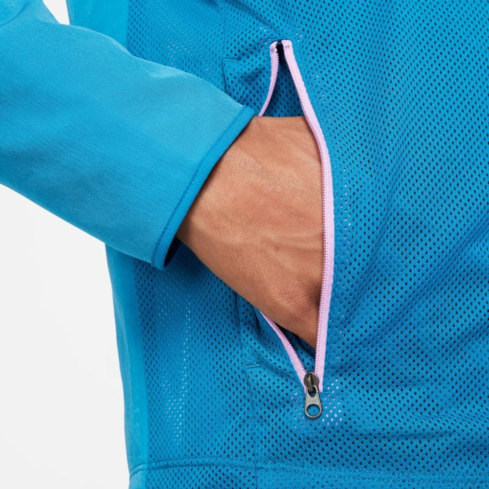 Мужская теннисная кофта Nike Court Advantage Packable Jacket - green abyss/rush fuchsia/white