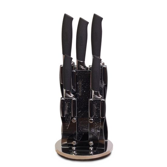 Набор ножей 6 предметов Kamille KM 5131B с крутящейся акриловой подставкой