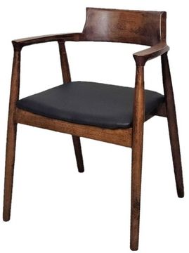 Стул СH 66 орех. черная экокожа