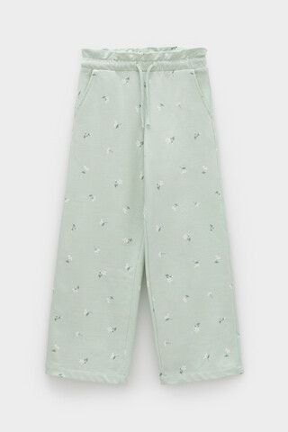 брюки  для девочки  КР 400798-1/пастельно-зеленый,милые цветочки к545